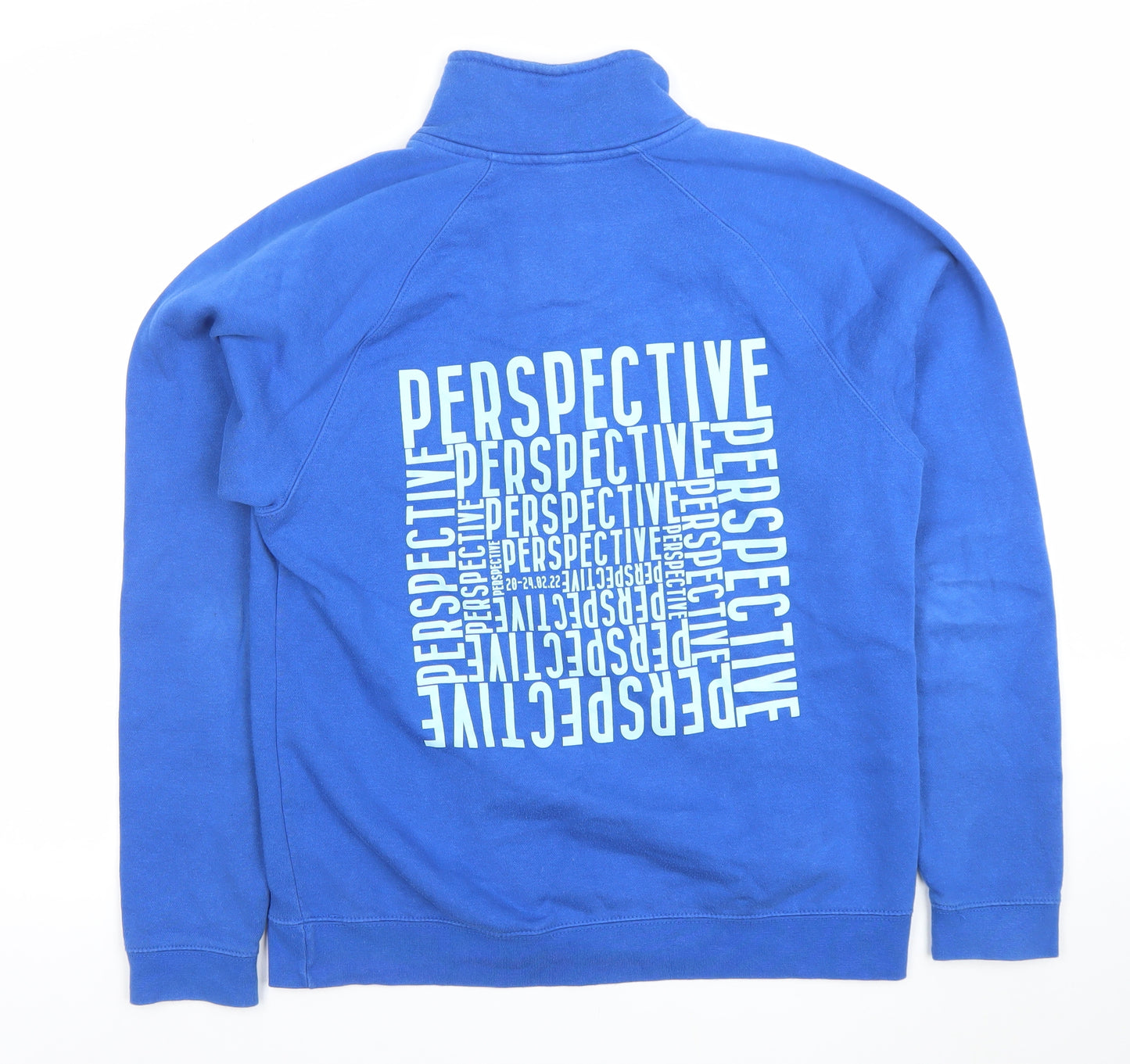 Fruit of the Loom Men's Blue 1/4 Zip Sweatshirt M Regular Fit