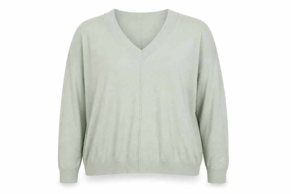 Next Women's Green V-Neck Relaxed Fit Knit Jumper Size 14
