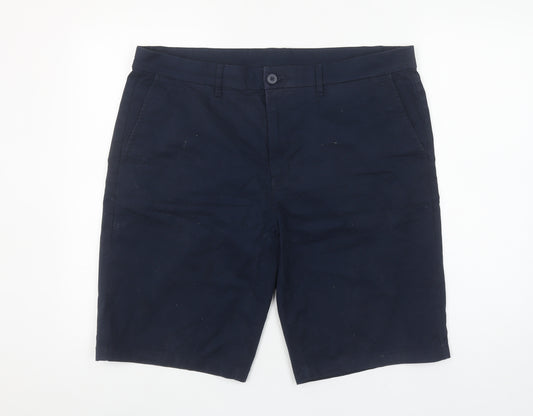 Dunnes Stores Men's Blue Regular Fit Cotton Chino Shorts Size 38