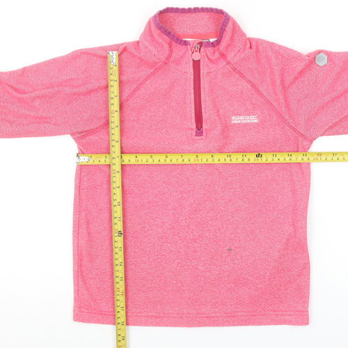 Regatta Girls Pink Fleece 1/2 Zip Sweatshirt 9-10 Years Outdoor Pullover