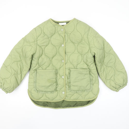 Leigh Tucker Willow Girls Green Quilted Ruffle Jacket 8-9 Years