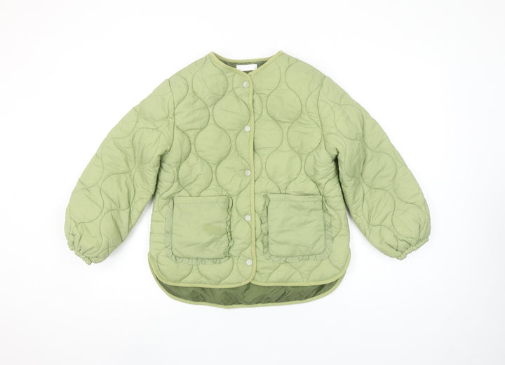 Leigh Tucker Willow Girls Green Quilted Ruffle Jacket 8-9 Years