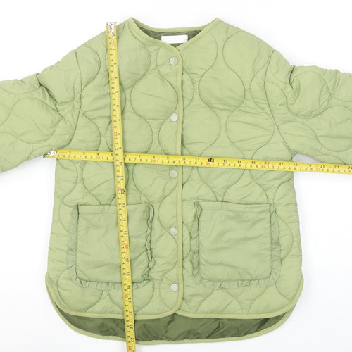 Leigh Tucker Willow Girls Green Quilted Ruffle Jacket 8-9 Years