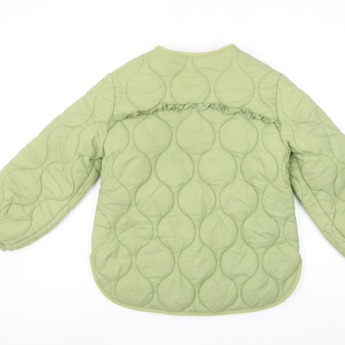 Leigh Tucker Willow Girls Green Quilted Ruffle Jacket 8-9 Years