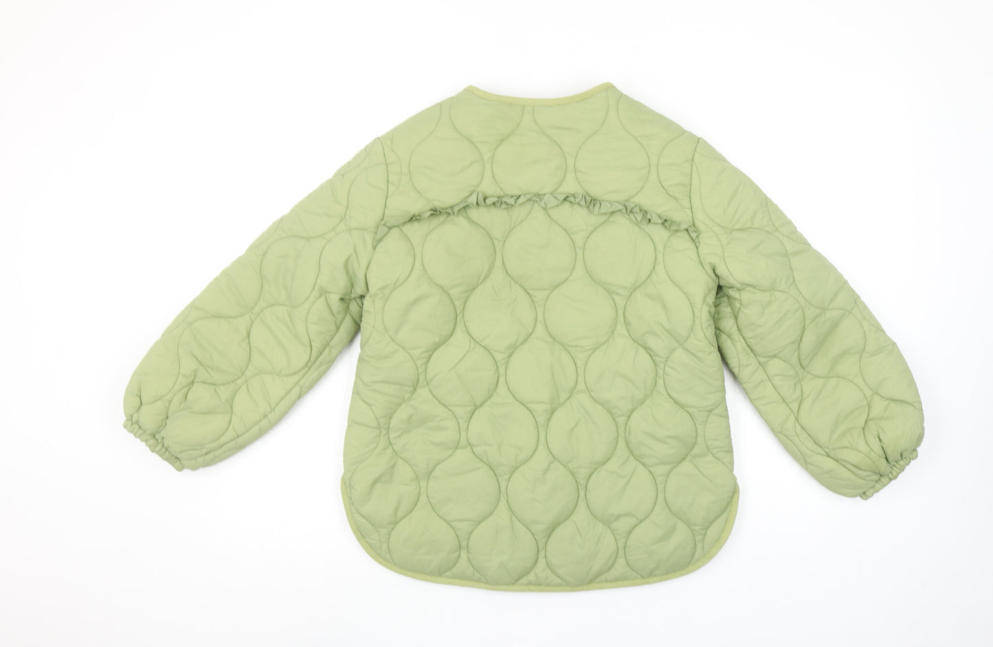 Leigh Tucker Willow Girls Green Quilted Ruffle Jacket 8-9 Years