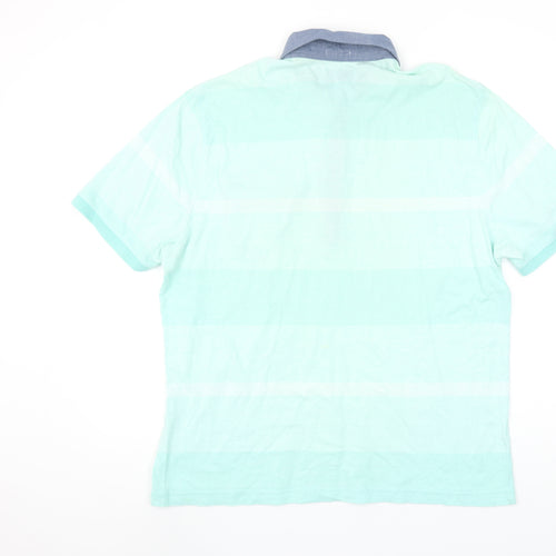 Penguin by Munsingwear Men's Blue Slim Fit Striped Polo Shirt L