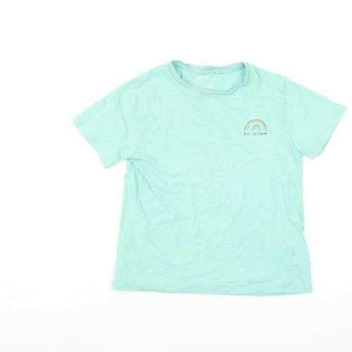 Next Girls 9 Years Green Rainbow Embroidered Cotton Short Sleeve T-Shirt