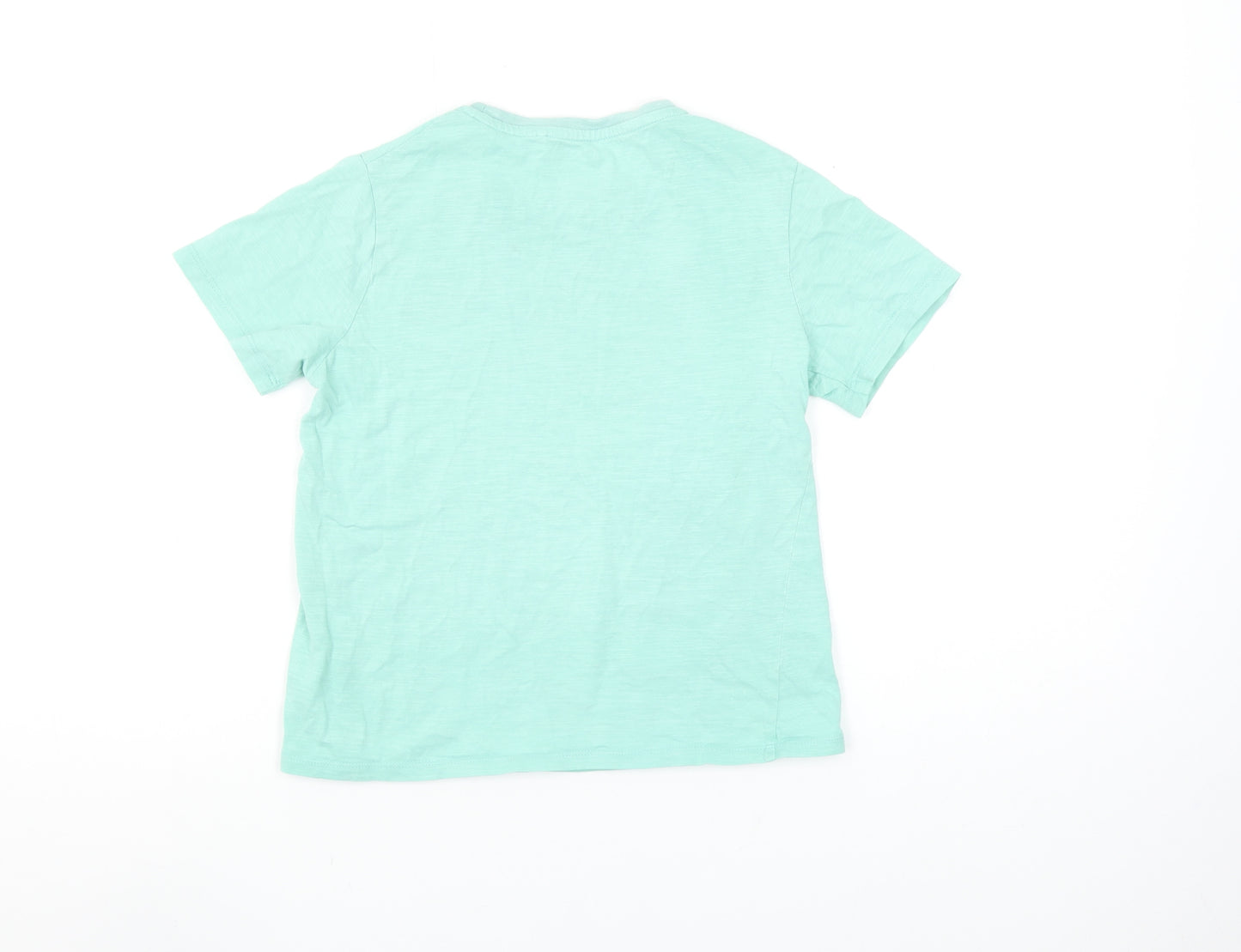 Next Girls 9 Years Green Rainbow Embroidered Cotton Short Sleeve T-Shirt