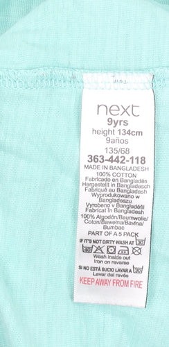 Next Girls 9 Years Green Rainbow Embroidered Cotton Short Sleeve T-Shirt