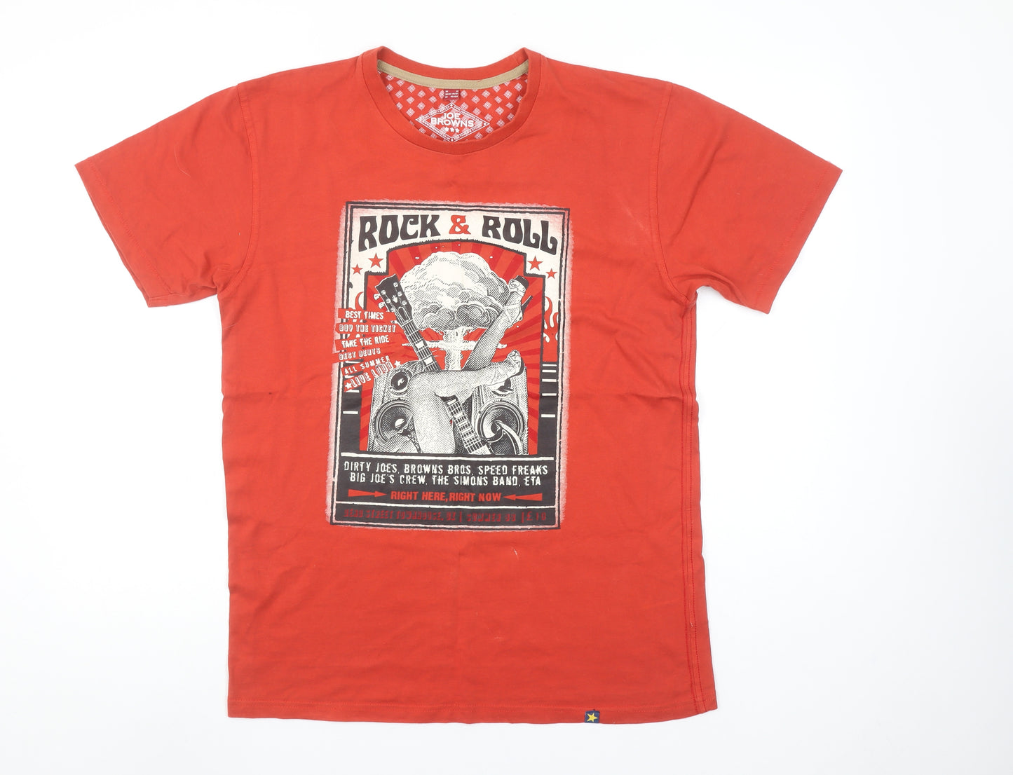 Joe Browns Men's Red Rock & Roll Graphic Cotton T-Shirt Size M