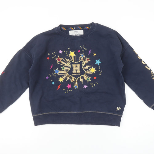 Marks and Spencer Girls Navy Harry Potter Hogwarts Sweatshirt 9-10 Years