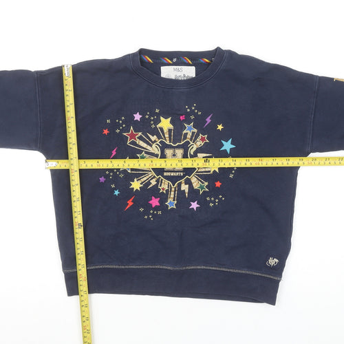 Marks and Spencer Girls Navy Harry Potter Hogwarts Sweatshirt 9-10 Years