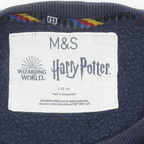 Marks and Spencer Girls Navy Harry Potter Hogwarts Sweatshirt 9-10 Years