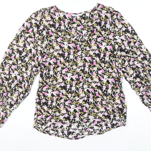 ONLY Womens Multicoloured Floral Viscose V-Neck Blouse M
