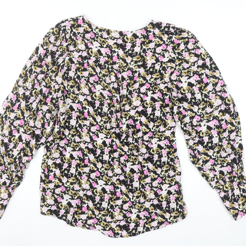 ONLY Womens Multicoloured Floral Viscose V-Neck Blouse M