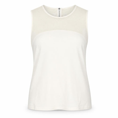 Karen Millen Women's Ivory Sleeveless Crew Neck Top Size 16