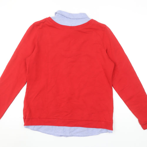Twist Women Red Collared Polo Style Long Sleeve Top Size 14