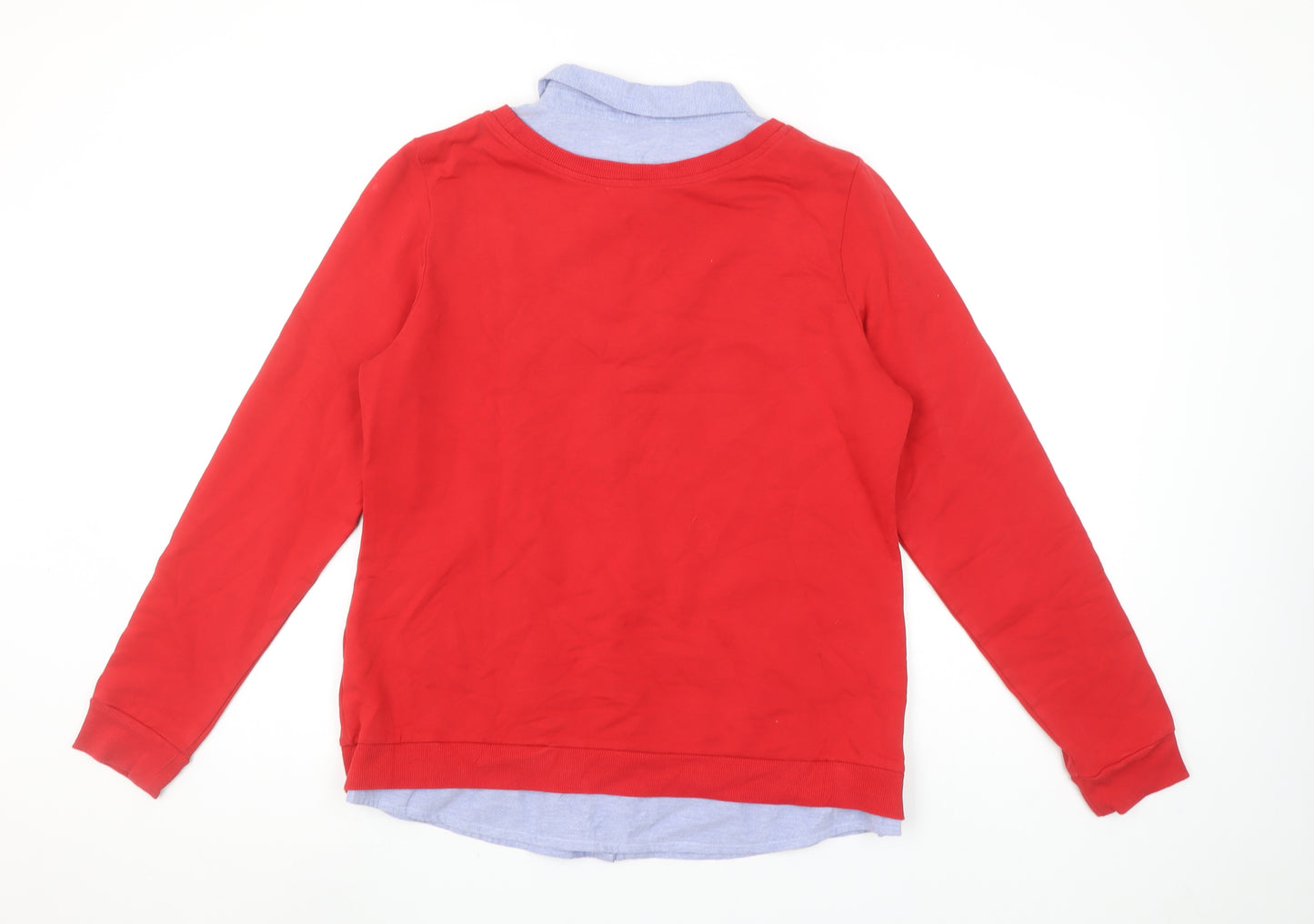 Twist Women Red Collared Polo Style Long Sleeve Top Size 14