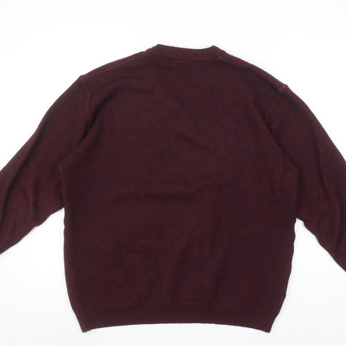Franco Bencini Mens Red XL V-Neck Wool Blend Jumper