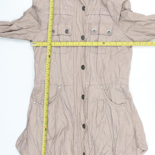 New Look Women’s Beige Hooded Parka Jacket Size 10 Cotton Blend