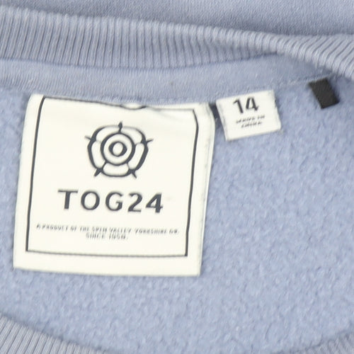 TOG24 Women's Blue Crew Neck Pullover Sweatshirt Size 14