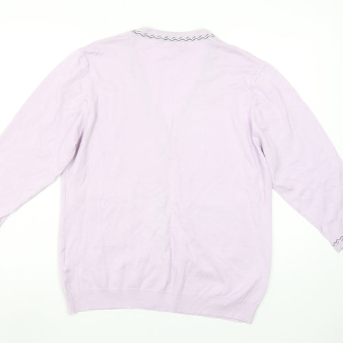 Paramour Women's Lilac Cardigan L V-Neck Button Knit Pockets