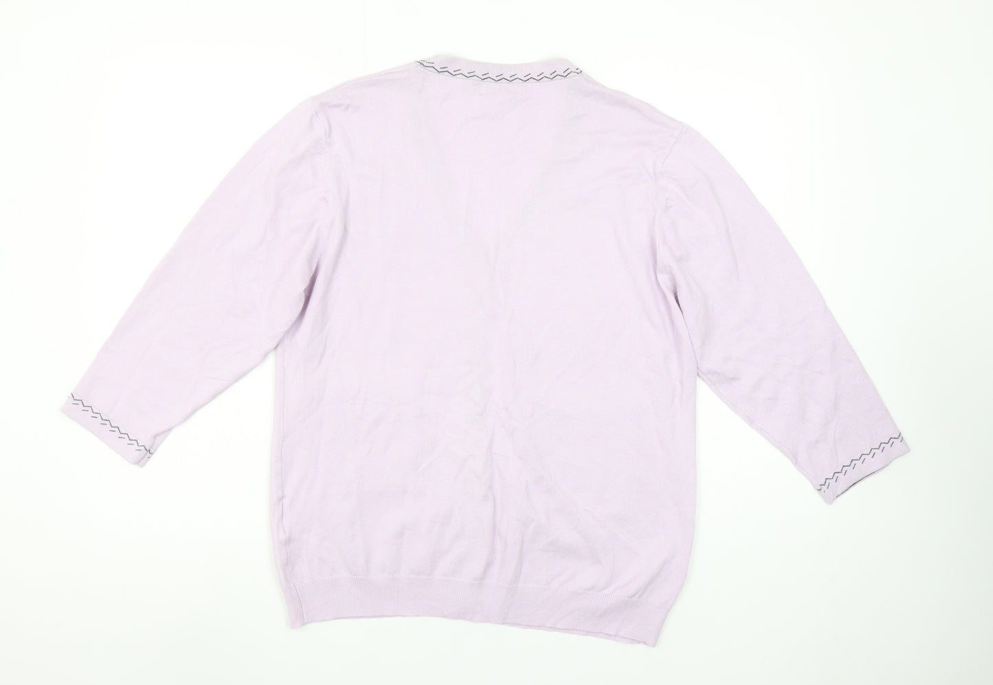 Paramour Women's Lilac Cardigan L V-Neck Button Knit Pockets
