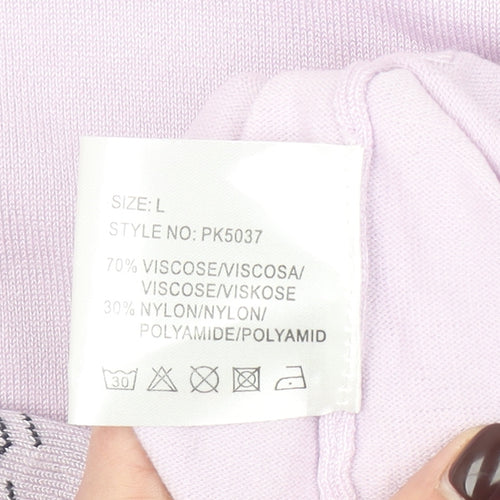 Paramour Women's Lilac Cardigan L V-Neck Button Knit Pockets