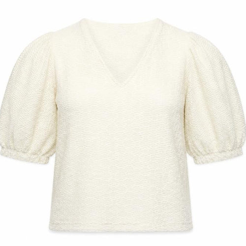 Gallery Women Ivory Lace V-Neck Puff Sleeve Blouse Size M