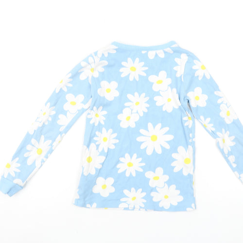 Dunnes Stores Girls Blue Daisy Floral Long Sleeve Cotton Pyjama Top 8-9 Years