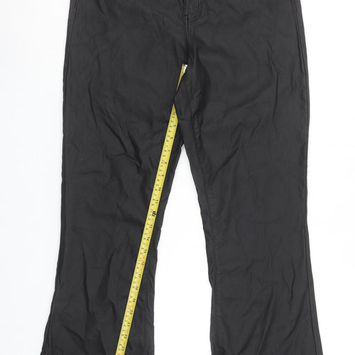 Noisy May Women's Black XL Flared High Rise Trousers