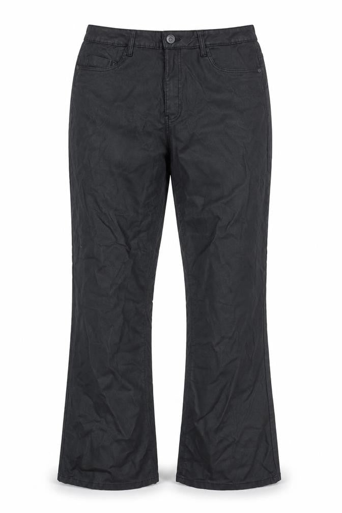 Front view of Noisy May Women's Black XL Flared High Rise Trousers