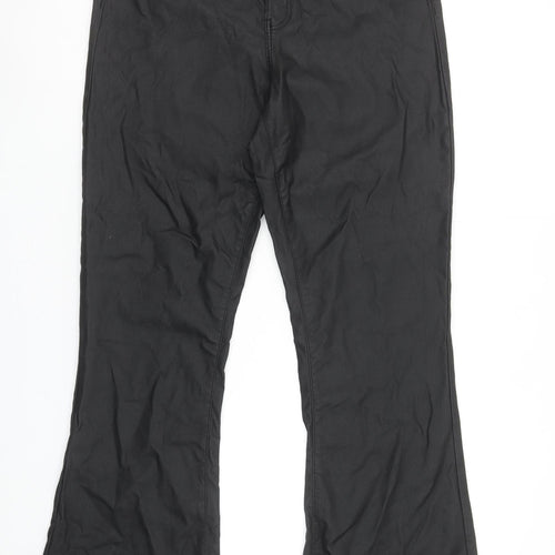 Noisy May Women's Black XL Flared High Rise Trousers