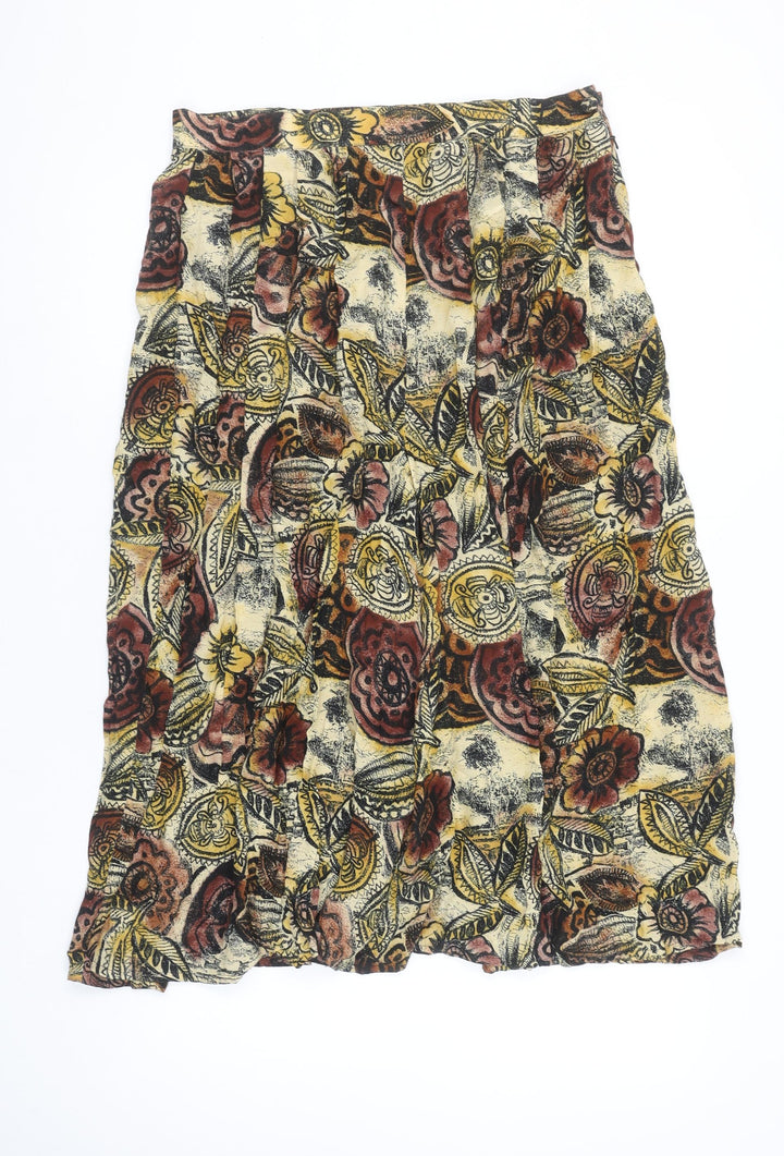 Windsmoor Women’s Multicoloured Floral Midi A-Line Skirt Size 14
