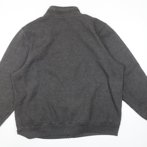 Slazenger Men’s Grey Full Zip Sweatshirt XL Fleece Mock Neck