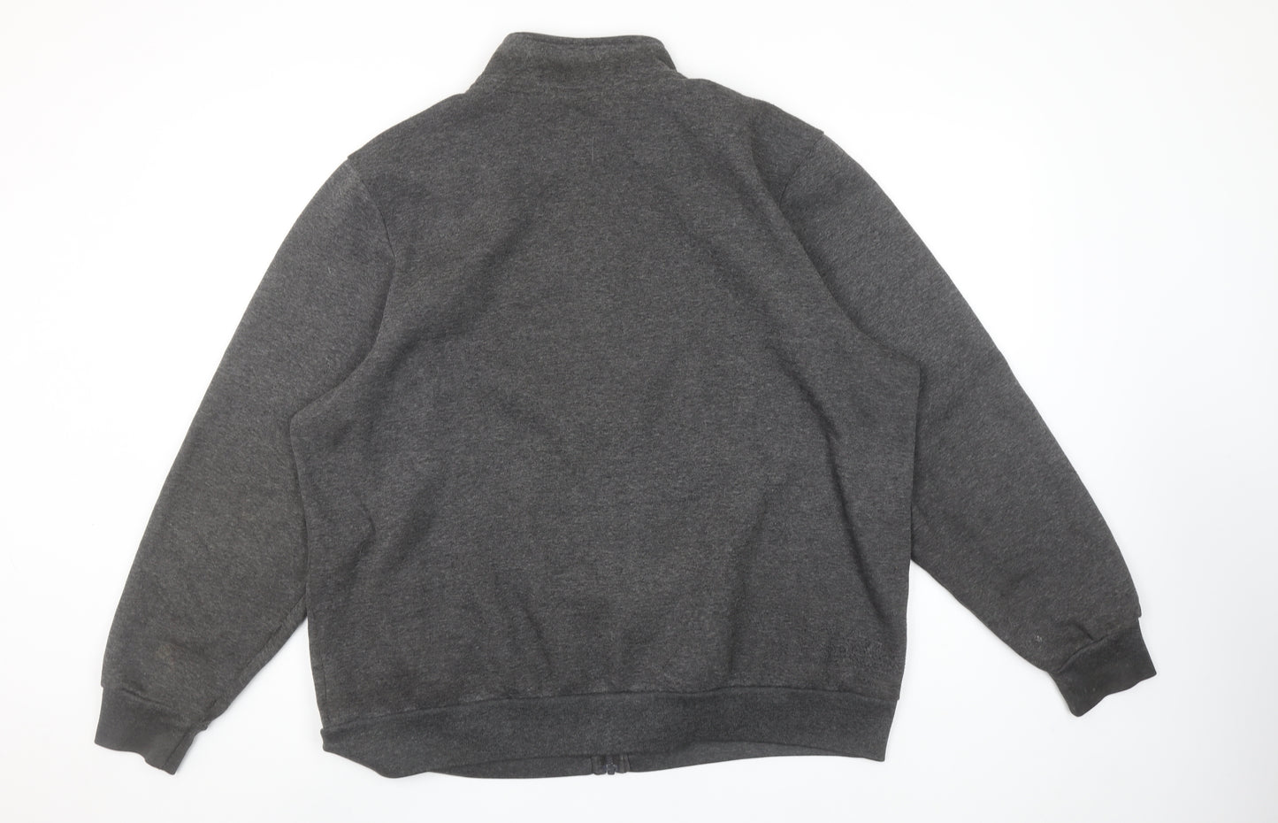Slazenger Men’s Grey Full Zip Sweatshirt XL Fleece Mock Neck