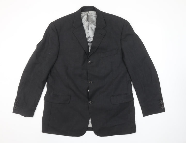 Lino Vierra Men's Grey 42S Wool Blend Classic Blazer Jacket