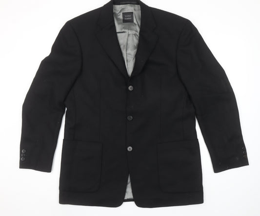 Toni Gard Men's Black Wool Blazer Size 50 Regular Classic Fit