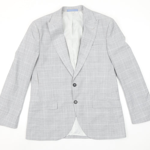 Marks and Spencer Men's Grey Check Slim Fit Blazer 40S