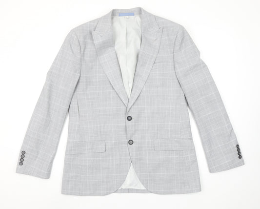 Marks and Spencer Men's Grey Check Slim Fit Blazer 40S