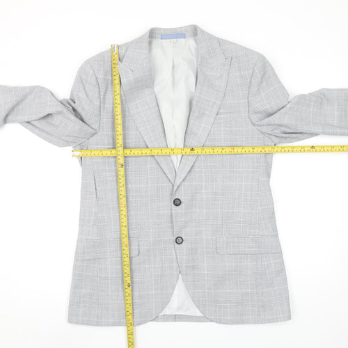 Marks and Spencer Men's Grey Check Slim Fit Blazer 40S
