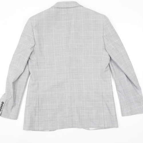 Marks and Spencer Men's Grey Check Slim Fit Blazer 40S