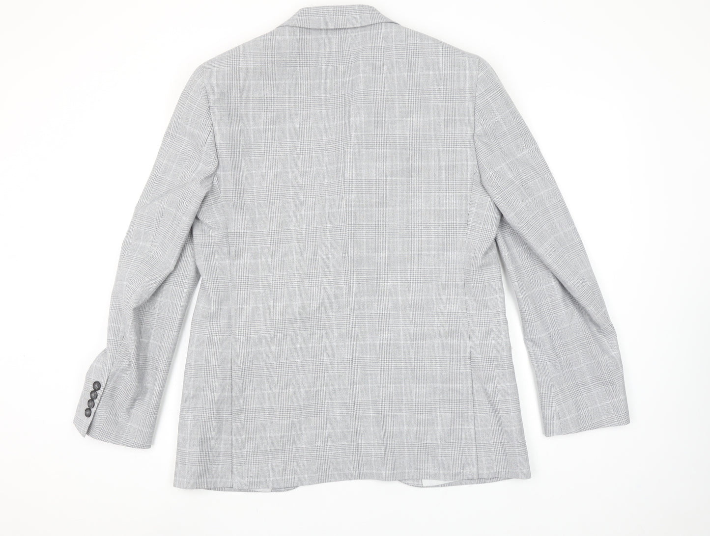 Marks and Spencer Men's Grey Check Slim Fit Blazer 40S