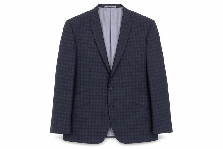 Matalan Men’s Blue Check 44 Short Regular Fit Single-Breasted Blazer