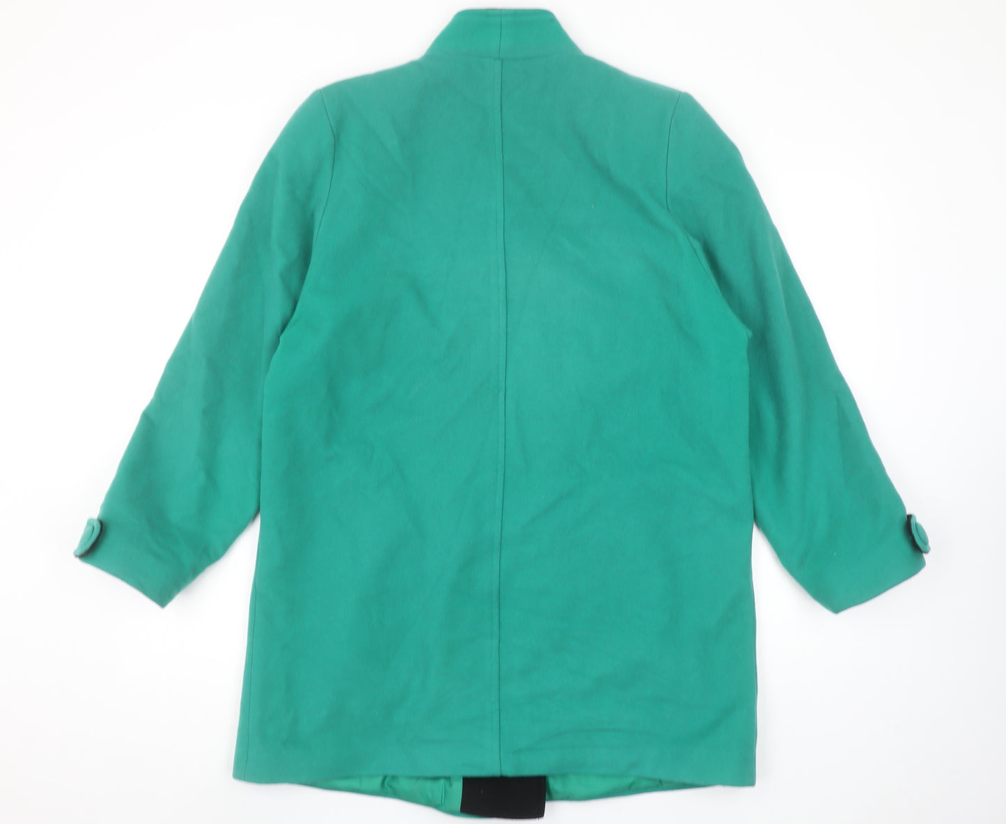 Kesta London Women's Green Wool Mid-Length Overcoat UK 12