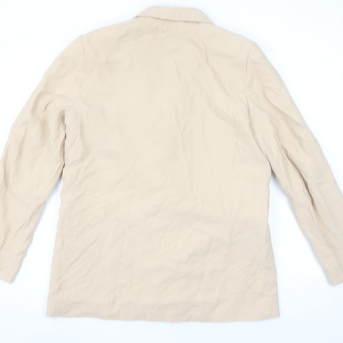 H&M Women Beige Double-Breasted Blazer UK 12 Regular Fit