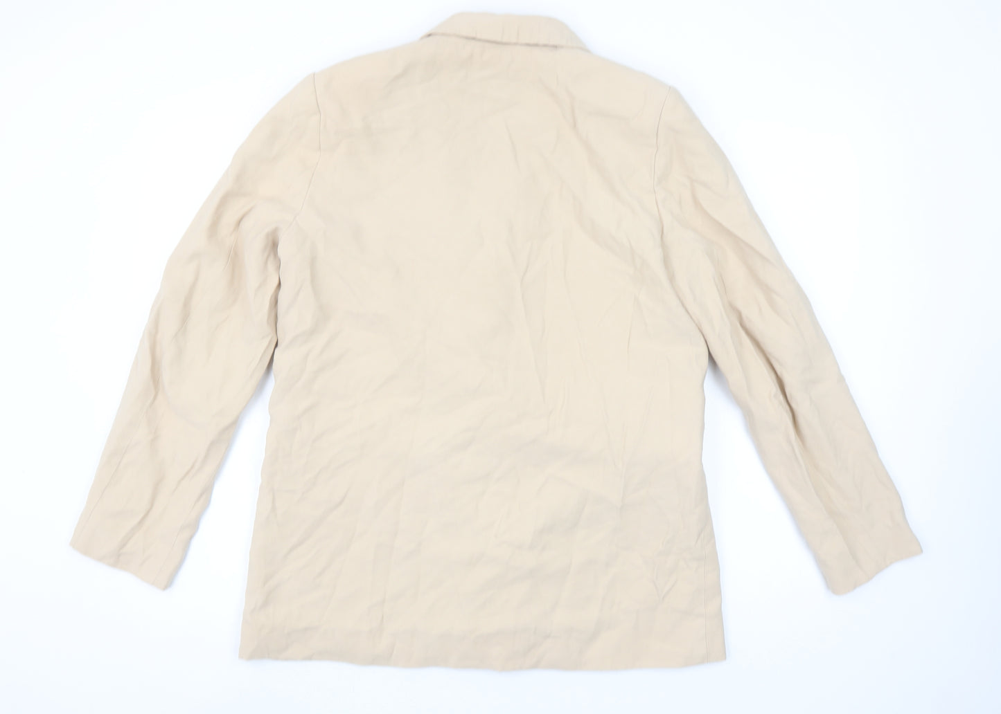 H&M Women Beige Double-Breasted Blazer UK 12 Regular Fit