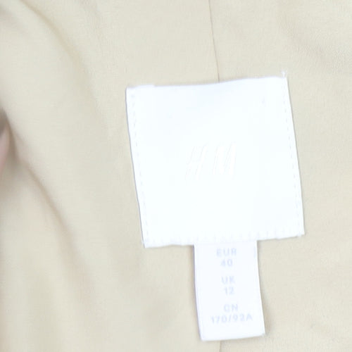 H&M Women Beige Double-Breasted Blazer UK 12 Regular Fit