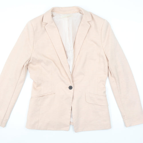 H&M Women’s Beige Single Breasted Blazer Size 12 Tailored Jacket