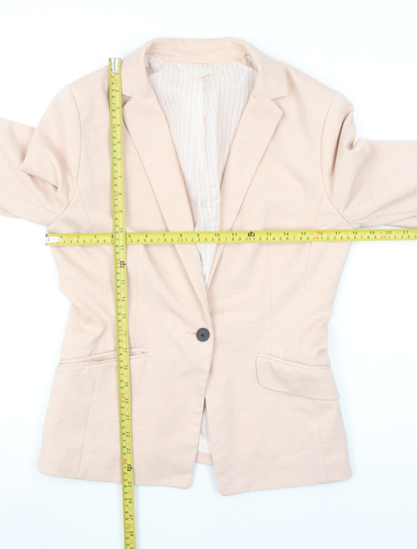H&M Women’s Beige Single Breasted Blazer Size 12 Tailored Jacket